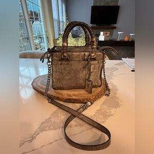Frye Demi Mini Satchel Bag! Distressed Silver